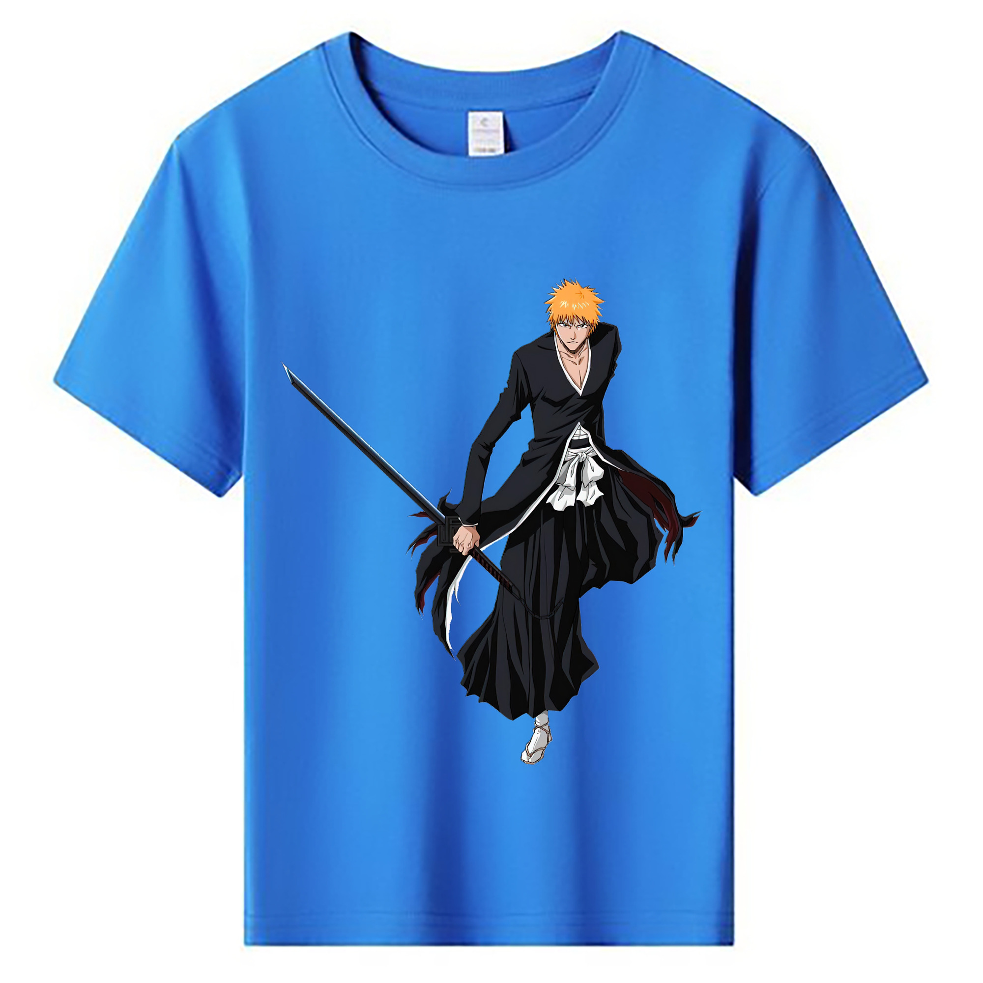 （画像用） ブリーチ 黒崎一護（くろさき いちご）BLEACH Kurosaki Ichigo 綿100％キッズTシャツ（フロントプリント）